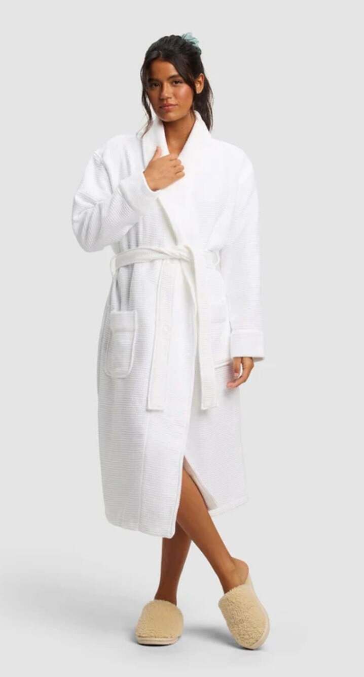 Cozy Earth Waffle Bath Robe White Size L
